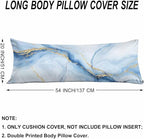 Couch Pillows Decorative Body Pillow Cover Marble, Abstract Marble Blue Gold - Image 6