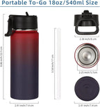 Volhoply 18oz Insulated Water Bottle Bulk 4 Pack, Kids Stainless Steel Water - Image 6