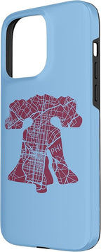 Philadelphia Street Map Liberty Bell Vintage Maroon Philly Case - Image 2