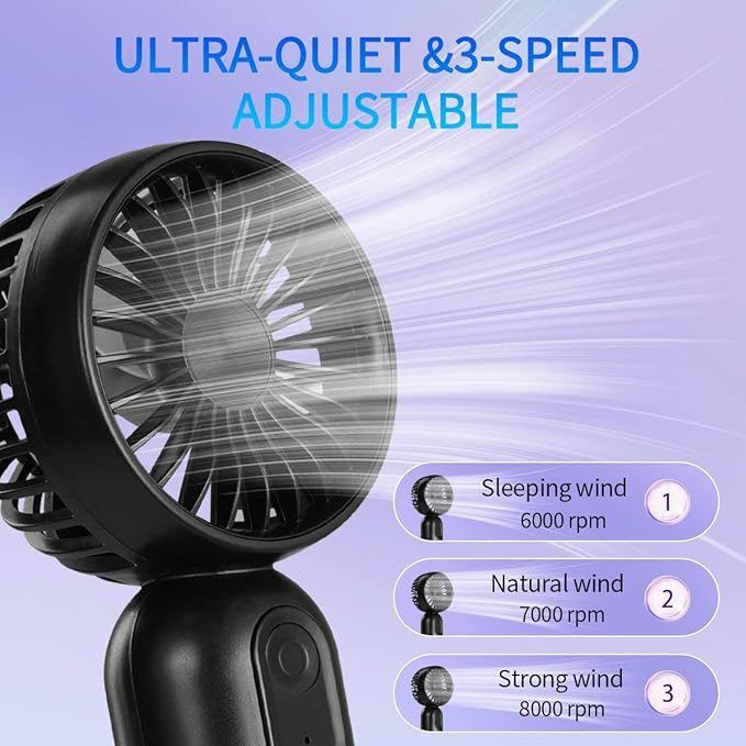 VanSmaGo Portable Mini 3-pack Handheld Personal Small Fan - Image 4