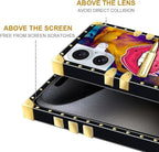 Compatible with iPhone 16 Case, Cool Corlorful Lip Marble Luxury Golden - Image 5