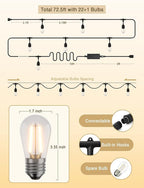 XMCOSY+ Outdoor String Lights, Smart Patio Lights 72.5Ft, APP WiFi Control - Image 7