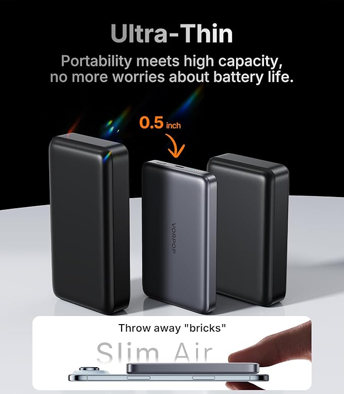 Portable Charger for iPhone, 0.5" Ultra-Slim Magnetic Power Bank, 000mAh Fast - Image 3