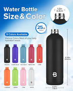 Insulated Water Bottle with Lid, 25 oz Reusable Leak-Proof Metal Stainless - Image 4