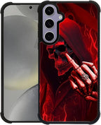 for Samsung Galaxy S24 S25 Case, Gestures Funny Skull Pattern Graphic Design by FKBRCL4U