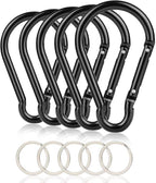 Carabiner Caribeaner Clip, Extra Large 4" Aluminum Carabeaner Keychain Hook by CampTek