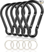 Carabiner Caribeaner Clip, Extra Large 4" Aluminum Carabeaner Keychain Hook by CampTek