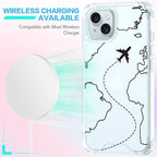 FANXI Minimalist Airplane Travel Map Phone Case Compatible - Image 3