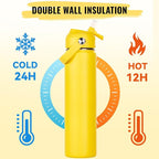 Fijinhom 24oz Insulated Stainless Steel Water Bottle, Wide Mouth Double Wall - Image 6