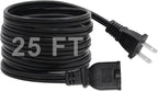 25 FT 2 Prong Extension Cord, 18AWG SPT-2 Indoor Male to Female Power Cord ETL by Gutedeal