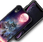 for iPhone XR Case, Star Two Wolfs Howling Pattern Graphic Design Girl Boy Soft - Image 6