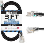 Iron Forge Cable 3 ft Lighted Outdoor Extension Cord by IronForgeCable