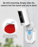 No Drill Ring Indoor Cam Adhesive Wall Mount Bracket, Strong Durable Adhesive - Image 3