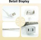 25FT Clear Extension Cord, Indoor Thin and Slim Extension Cord, 18AWG lamp Cords - Image 3