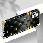 Compatible with iPhone 12 Pro Max Case, Shiny Black Sofa Crystal Luxury Golden - Image 4