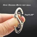 Small Carabiner Clips 1.6 inch Metal Double Sided Spring Gate Snap Hooks - Image 2