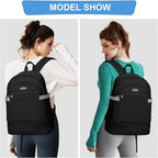 coofay Black Gym Backpack For Women Men Travel Backpack - Image 7