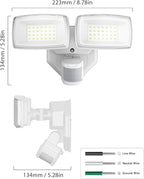 Onforu 32W 2 Head Motion Sensor Outdoor Lights, 3200LM 6500K LED Security Light - Image 8