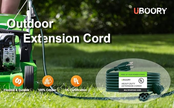 Outdoor Extension Cord Waterproof 50 FT, Flexible 100% Copper 3 Prong Extension - Image 7