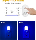 Blue Night Light Plug in, LOHAS Motion Sensor Blue LED Night Lights Plug Into - Image 2
