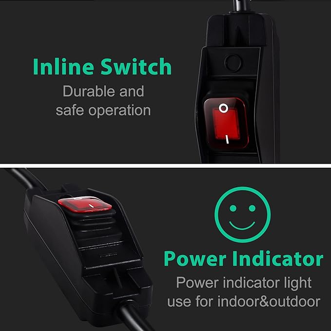 Extension Cord with Switch On/Off Waterproof Switch 10Ft No Plugging and - Image 6
