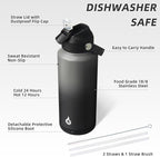 BJPKPK Water Bottle with Straw Lid, 32oz Vacuum Insulated Water Bottles - Image 3