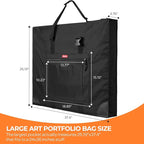 Nicpro Large Size Art Portfolio Case, Artist Portfolio Tote Bag - Image 2