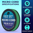 TECEUM Micro Paracord – 1.18 mm X 125 ft – Micro Utility Cord – Thin Braided - Image 4
