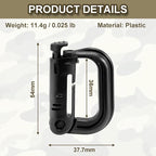 6 Pack 2.12“ Tactical Locking D Ring Plastic Carabiner Backapck Molle Hook Clip - Image 2