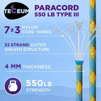 TECEUM Reflective Paracord Rope 1000 – 1000ft/200ft/100ft/50ft – 40+ Colors – - Image 2