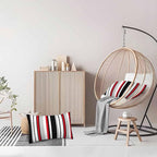 Vertical Lines Striped Pillow Covers 12 X 20 Black White Grey Red Watercolor - Image 8