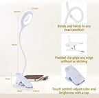 Reading Light, 28 LEDs Rechargeable Clip on Lamp, 3 Color x 3 Brightness Clip - Image 7