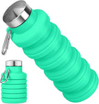Collapsible Water Bottle, 16oz Portable Reusable Silicone Water Bottle by HOME