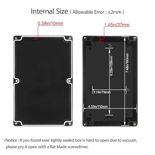 LeMotech Project Box ABS Plastic Junction Box IP65 Waterproof Hobby Box - Image 3