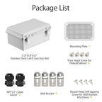 LeMotech Electrical Box, IP67 Waterproof Hinged Cover Stainless Steel Latch - Image 9