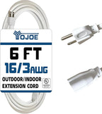 YOJOE Indoor Outdoor Extension Cord, 3 Prong 13A Weatherproof Power Cord by YOJOE