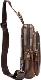Leather Sling Bag Backpack Daypack Handbag - Image 3