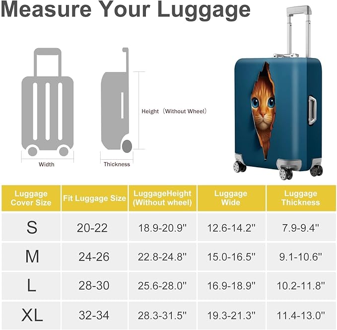 ANNA QUEEN 3D Cat Face Luggage Cover, Cute Peek Cat Suitcase Protector - Image 4