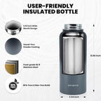 RAYMYLO Insulated Water Bottle 32 oz, Triple Wall Vacuum Stainless Steel - Image 5