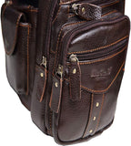 Hebetag Leather Sling Bag Crossbody Backpack - Image 6