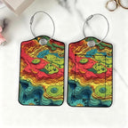 2Pcs Topographic Art Luggage Tags - Image 6
