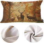 EKOBLA Decorative Lumber Cushion Case Deers Herd of Deer Stand Among The Fall - Image 6
