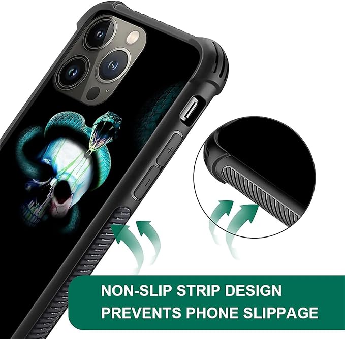 for iPhone 12 Pro Max Case, Skeleton Winding Snake Pattern Graphic Design Girl - Image 6