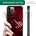for iPhone 11 Pro Max Case, Gestures Funny Skull Pattern Graphic Design Girl - Image 6