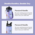 mininoo Water Bottle with Straw Lid, 24 oz Insulated Stainless Steel Double - Image 3