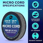 TECEUM Micro Paracord – 1.18 mm X 125 ft – Micro Utility Cord – Thin Braided - Image 4