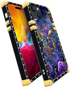 Compatible with iPhone 15 Case, Glistening Golden Butterfly Vibrant Purple Blue - Image 3