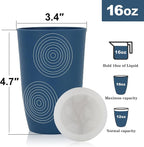 Homienly Wheat Straw Cups, Unbreakable Drinking Glasses 16oz, Beach-Colorful - Image 2