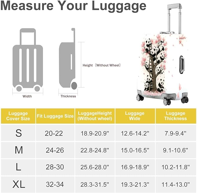 ANNA QUEEN Panda Luggage Cover, Cute Panda Tree Suitcase Protector, Stretchable - Image 4