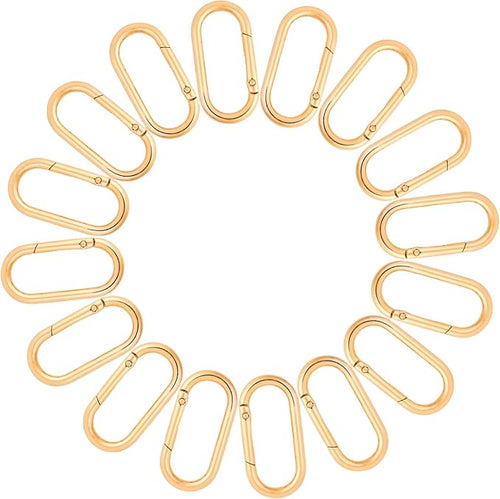 16 Pcs Carabiners Clip, Oval Shape Cute Carabiner Keychain Clip Aluminum Hook by Unknown